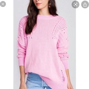 Wildfox Backless Bubblegum Pink Oversized Sweater